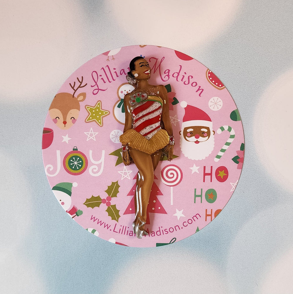 Candy Cane Dancer Brooch