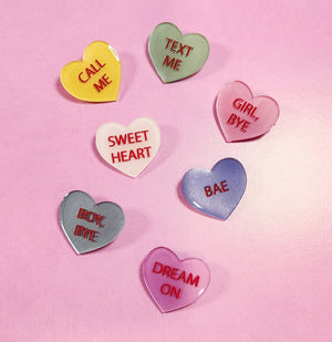 Conversation Hearts Brooch