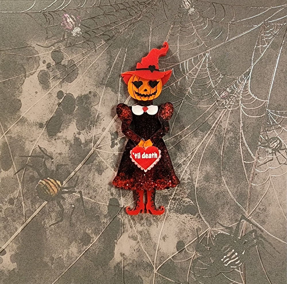 Pumpkin Witch Brooch - Til Death