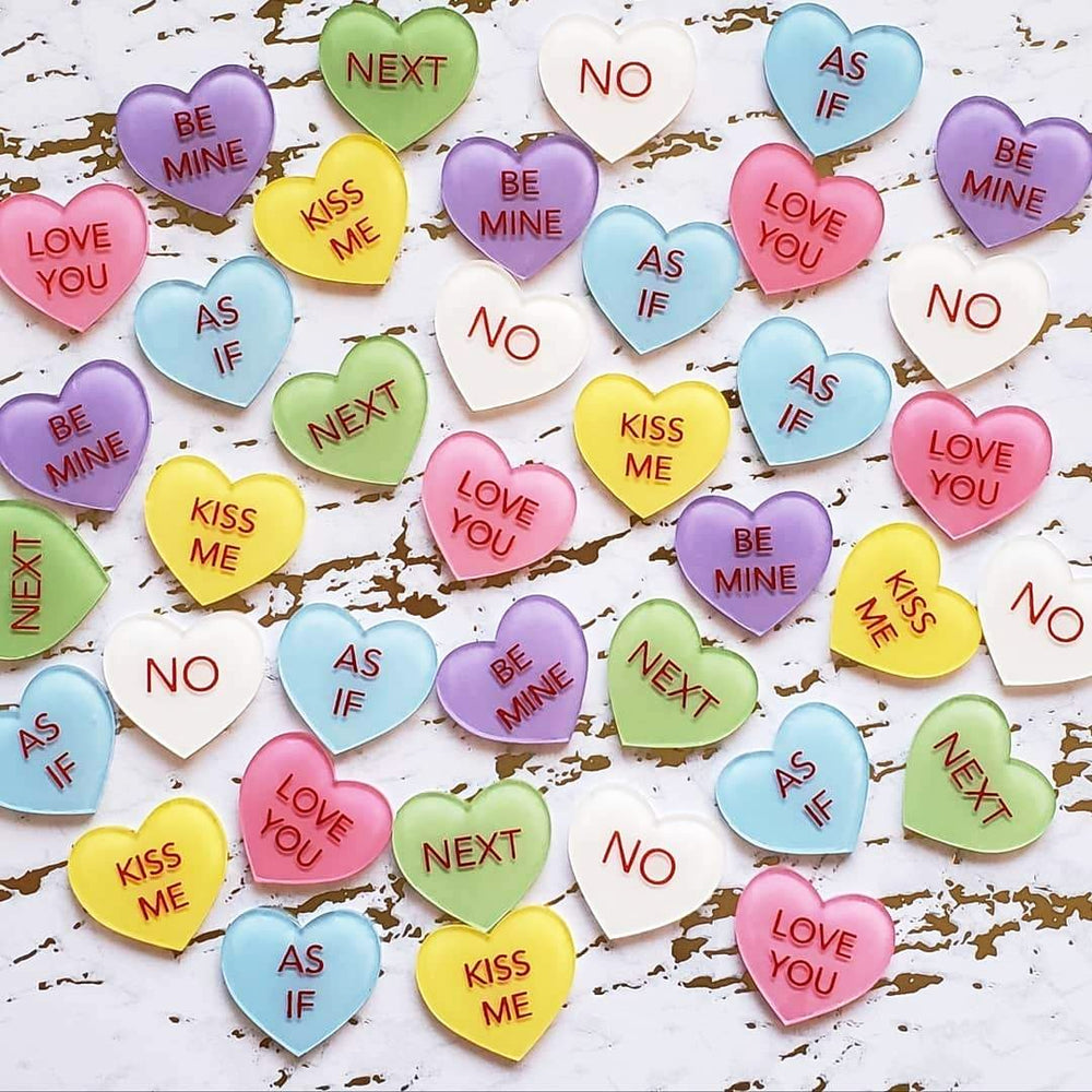 Conversation Hearts Brooches