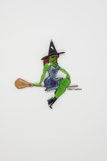 
            
                Load image into Gallery viewer, Pinup Witch Brooch
            
        